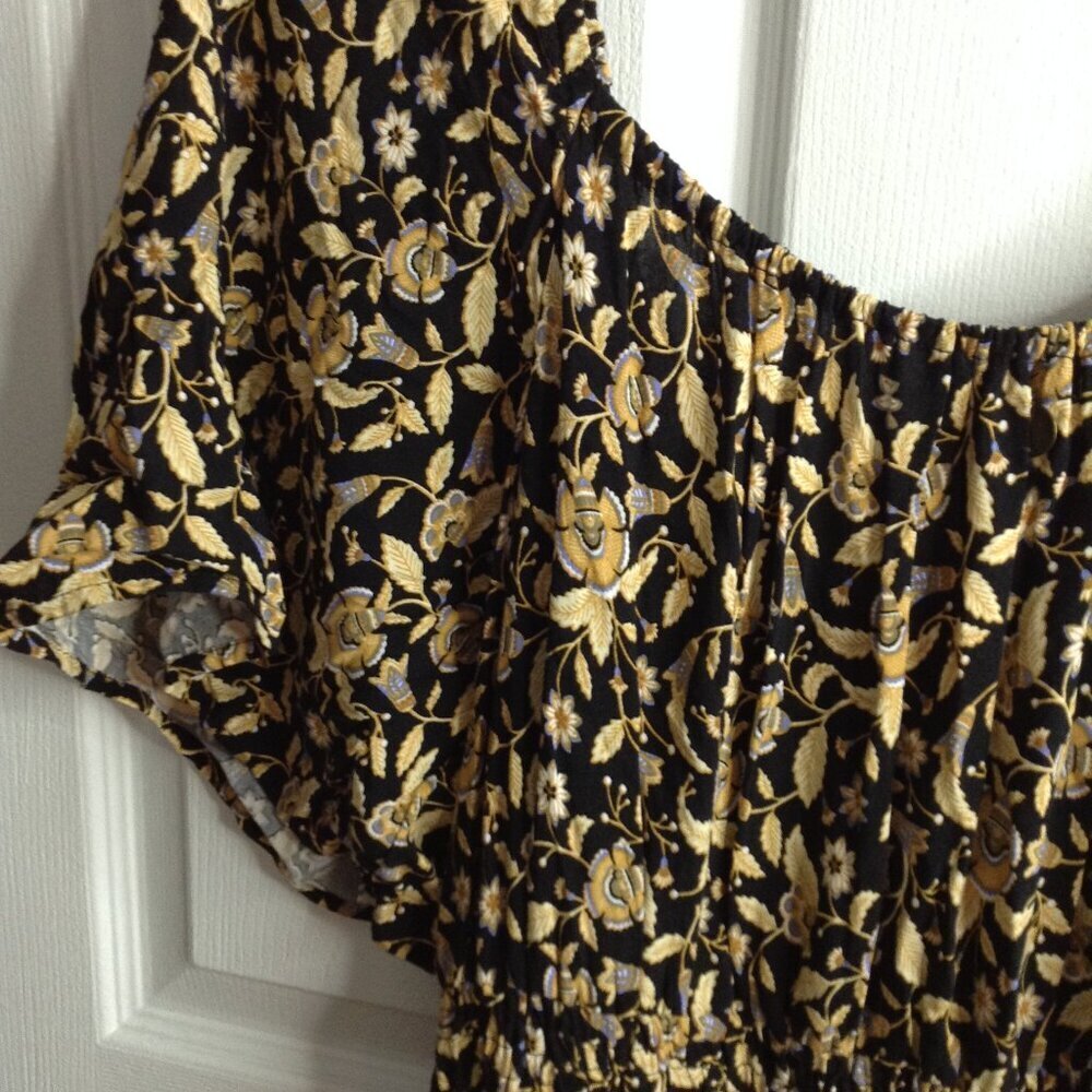 NWT Rip Curl "XL" Short Sleeve, Floral Midi Dreamer Dress, Bohemian Chic, Classy - Picture 3 of 9